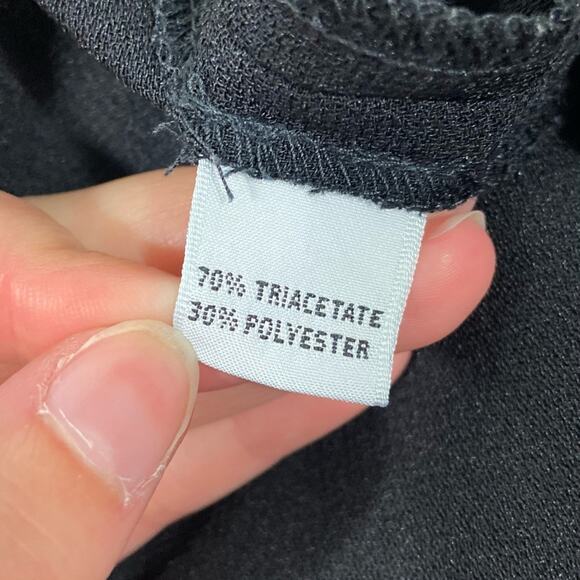 Vintage 90s Josephine Chaus Black Oversized 10 Longline Button Down Blouse - Picture 10 of 11